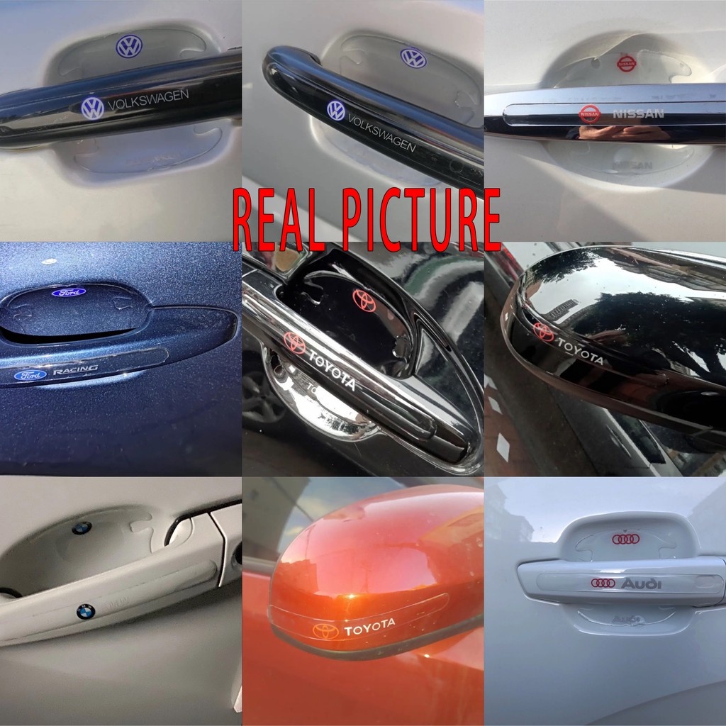 Set 4 / 8 Miếng Dán Silicon Bảo Vệ Tay Nắm Cửa Xe Hơi Honda Mugen City Civci Fit Jazz HRV BRV CRV Brio Accord Lead Mobilio Accessorie