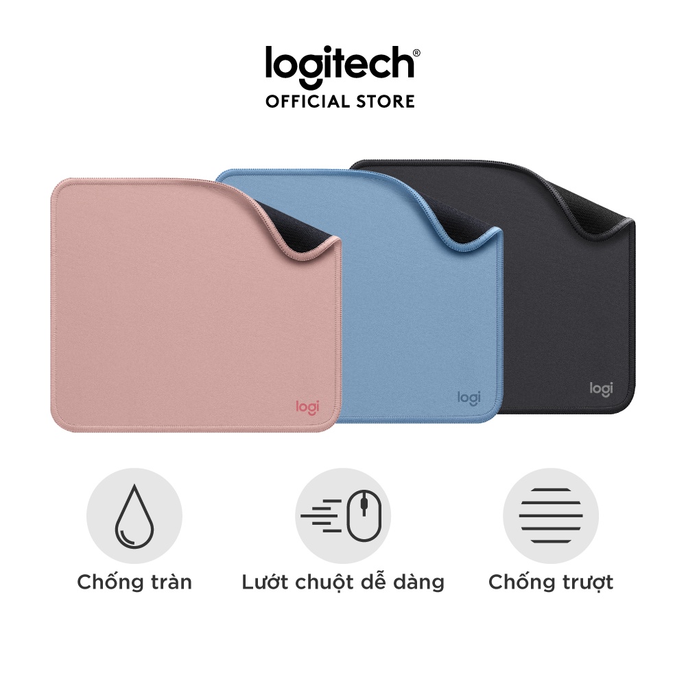 Bàn di Chuột Logitech Mouse Pad Studio Series – Đế chống trượt, lướt dễ dàng, chống đổ tràn
