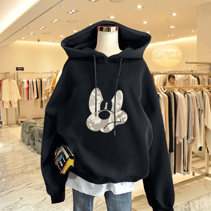 Áo Hoodie Nữ HappyFamily Xanh Rêu Thịnh Hành Năm Nay In Hình Chuột Mickey Chất Nỉ Da Cá 100 Cao Cấp