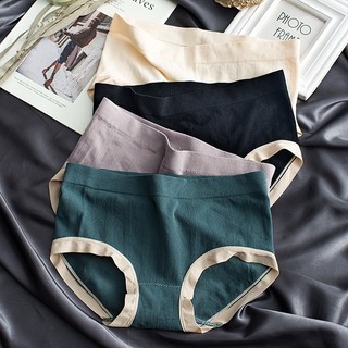Quần Lót Cotton Màu Trơn Mềm Mại Thân Thiện Với Da Không Đường May Thoải Mái Cho Nữ