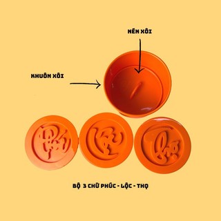 Bộ 3 khuôn xôi Phúc Lộc Thọ nhựa Việt Nhật 5751, Khuôn làm xôi,khuôn làm bánh chịu nhiệt tốt { H }
