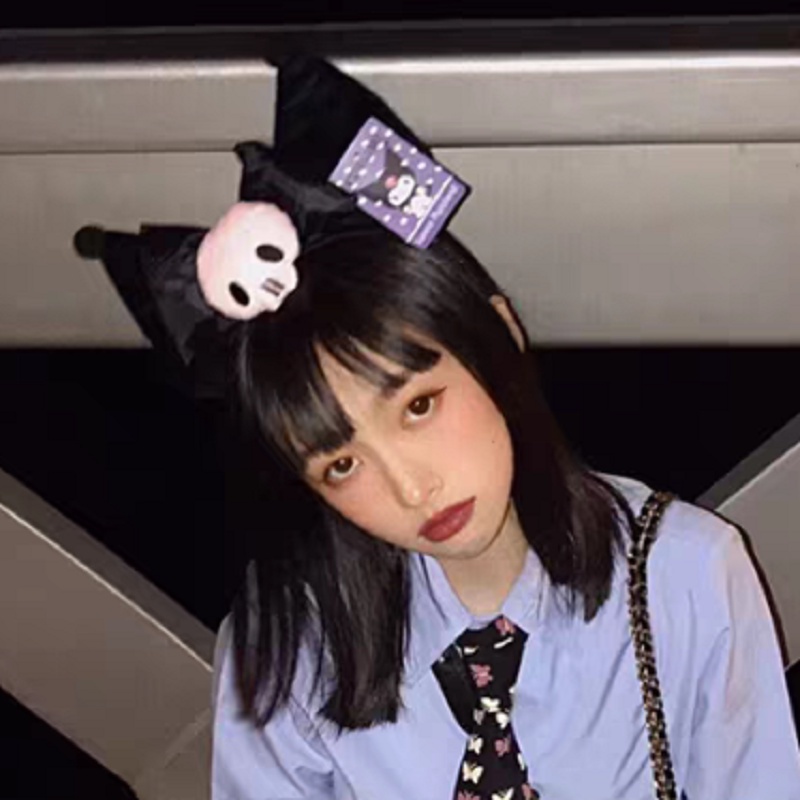 Dễ Thương Kuromi Tai Đầu Sang Trọng Băng Đô Quấn Tóc Dự Tiệc Cô Gái Kawaii Trang Phục Cosplay