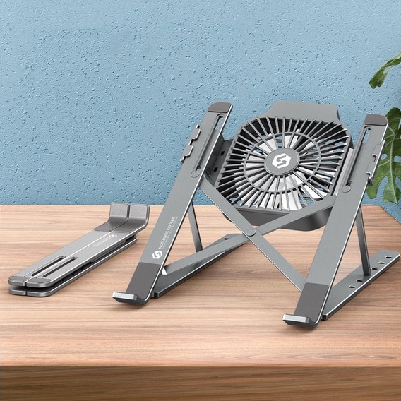 Giá đỡ laptop và máy tính bảng bằng hợp kim nhôm có quạt tản nhiệt tiện ...