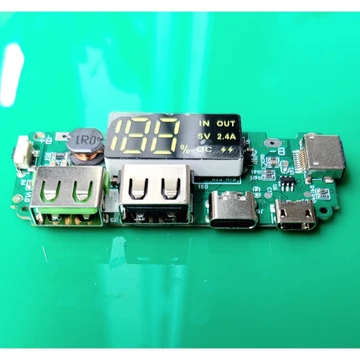 Mạch sạc dự phòng QC 3.0 loại tốt. Có LCD hiển thị, 3 cổng vào 2 cổng ra chuẩn hãng ,DIY Sạc dự phòng