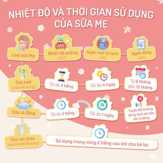 Túi trữ sữa họa tiết Pigeon 120ml/180ml - túi đựng sữa chính hãng
