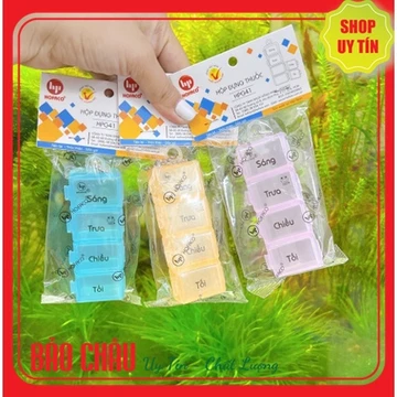 Hộp chia thuốc 4 ngăn Hofaco - Hộp chia thuốc theo ngày 4 ngăn an toàn tiện lợi