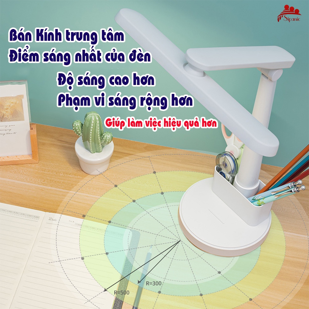 Ảnh Đèn học chống cận, Sipanic để bàn tích điện cảm ứng 3 chế độ ánh sáng bảo vệ mắt 4