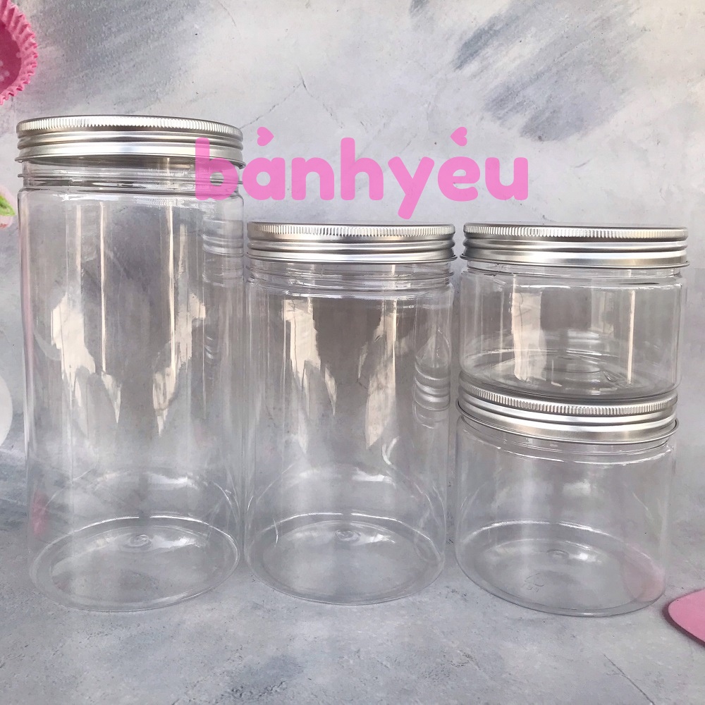 Hũ Nhựa Tròn Nắp Bạc / Hũ PET Tròn Nắp Nhôm