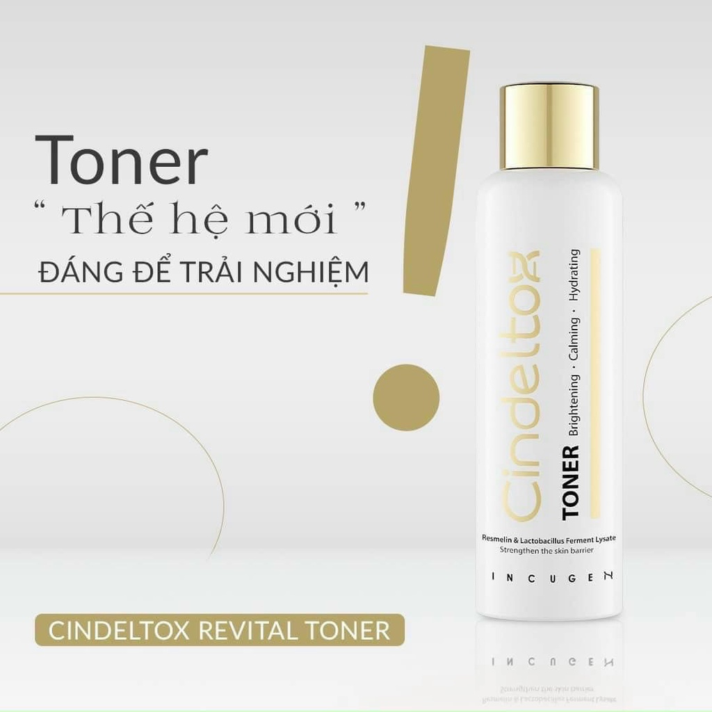 Toner Cindel tox, nước cân bằng tái tạo trắng sáng da Cindel tox Revital Toner 200ml - Út store