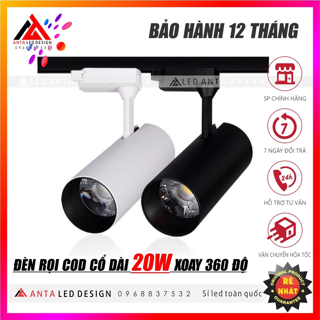 Đèn ray rọi 20w, 7w dùng cho shop quần áo, showroom, salon tóc, spa ...