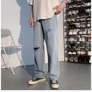 Quần Jeans Ống Rộng Dáng Suông,Thời Trang  Unisex,Quần Bò Baggy From Rộng Nam Nữ, -QJR022-Chất Vải Jeans Dầy Dặn