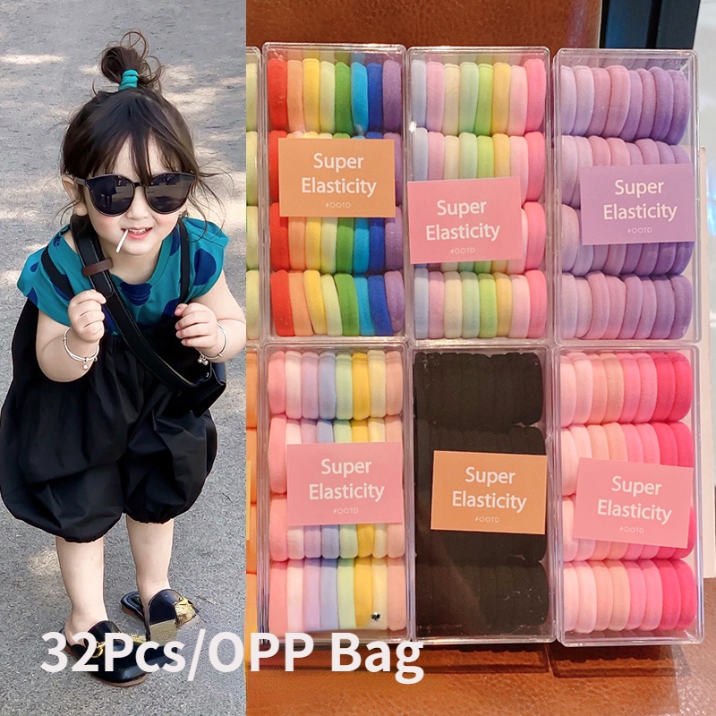 (COMBO 3 SET) DÂY BUỘC TÓC CHO BÉ GÁI, SET 32 DÂY CAO SU, CO GIÃN TỐT, Giữ Tóc Gọn Gàng Không Trơn Tuột