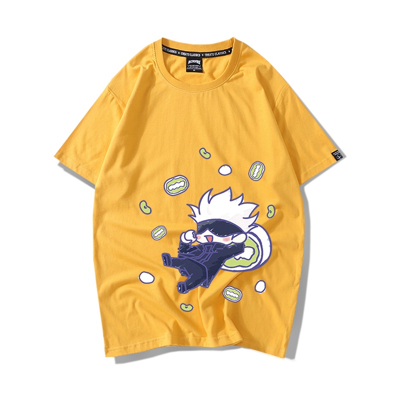 Áo Thun Nữ Tay Lỡ HappyFamily  Form Rộng In Hình Gojo Satoru Đáng Yêu Cotton 100 Cao Cấp