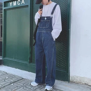 <<Có sẵn>> 018 Quần Yếm Denim Dáng Rộng Phong Cách Hàn Quốc Thời Trang Cho Nam Và Nữ