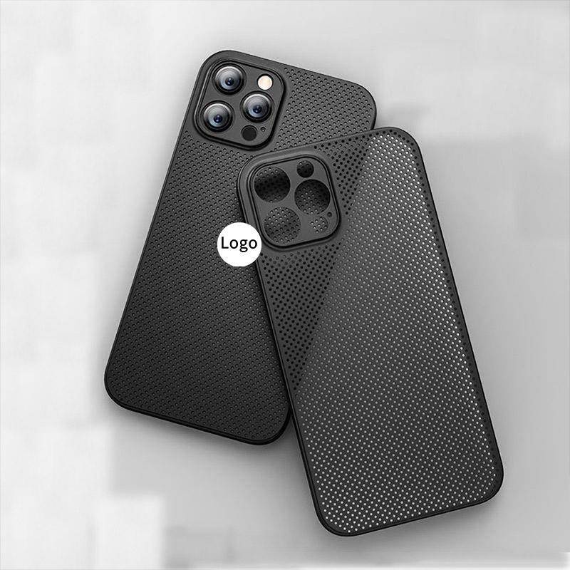 Ốp điện thoại làm mát thoáng khí tản nhiệt cho iPhone 14 13 12 11 Pro MAX Màu trơn