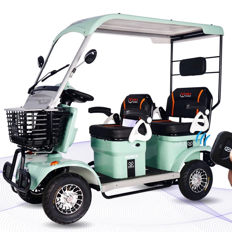 Xe điện 4 bánh mái che mini bus FUKO, Mẫu xe bus 2 hàng 2024,Thương hiệu nhật bản, động cơ 1200w