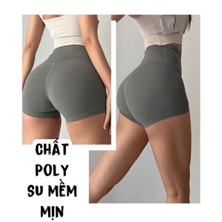 Quần Short, Quần Đùi Thể Thao Tập Gym, Yoga Nữ Lưng Cao Chất Poly Cao Cấp Co Giãn Thấm Hút Tốt (mã 923)