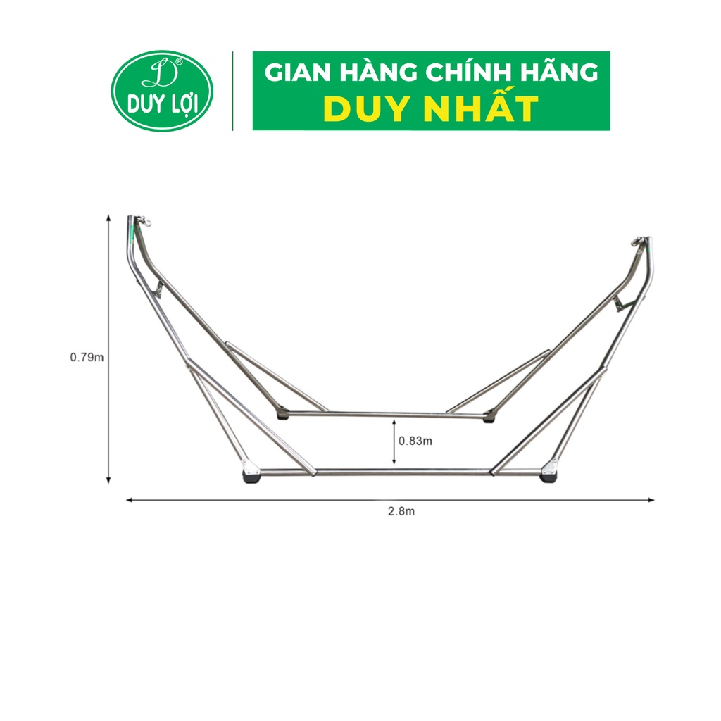 KHUNG VÕNG INOX DUY LỢI CỠ ĐẠI (KHÔNG BAO GỒM VÕNG LƯỚI) - TẶNG 10 MÓC ...
