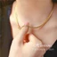 Dây chuyền titan không gỉ thiết kế kiểu dáng dây bện trơn mạ vàng 18k thời trang đơn giản