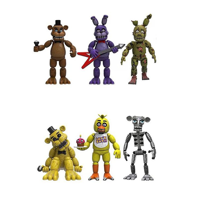 4 Cái / bộ FNAF Năm Đêm Tại Freddy 's Pizza Simulator Nhân Vật Hành Động Trò Chơi Đồ Chơi