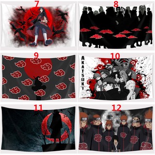 Tấm Thảm Nền Với Hoạt Hình Gia Đình Sasuke Itachi Logo Naruto Anime Polyester Tấm Thảm Phòng Ngủ Ký Túc Xá Treo Tường Tấm Thảm
