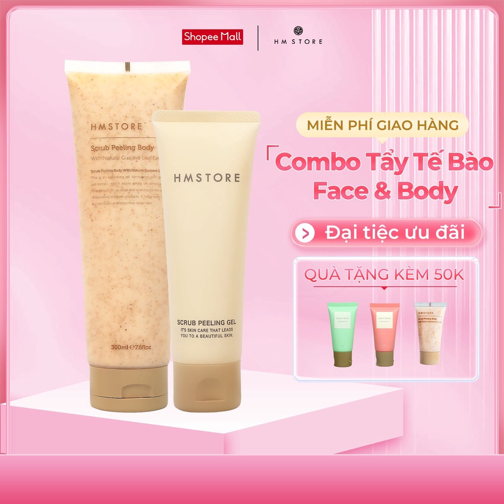 Combo Tẩy Da Chết Mặt & Body HM STORE - Scrub Peeling Skin 400ML