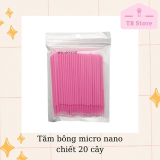 Chiết 20 tăm bông đầu siêu nhỏ micro nano dành cho trang điểm viền mắt, viền môi, tẩy khuyết điểm Maycreate