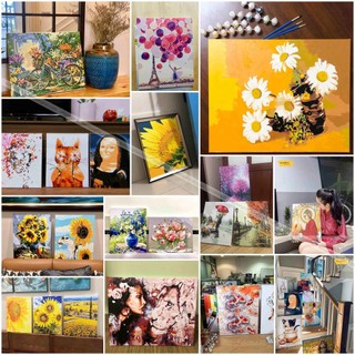 Tranh tô màu số hóa Madoca có khung 40x50cm Bên nhau trọn đời dưới ô T1043
