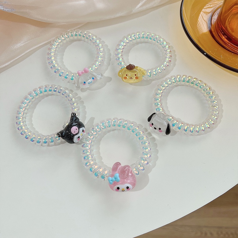 Dây Cột Tóc Hình Chú Chó Yugui Hoạt Hình Lấp Lánh Dễ Thương Cho Bạn Bè Và Học Sinh