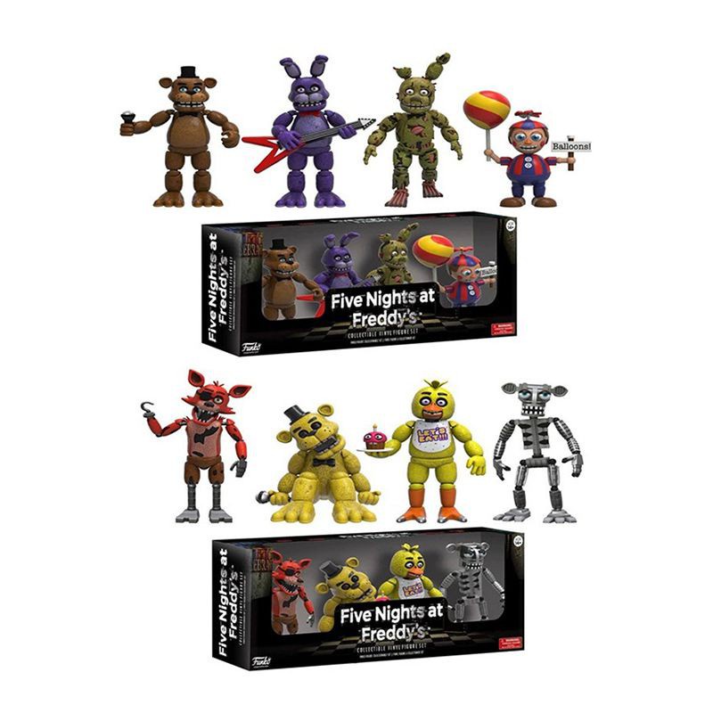 4 Cái / bộ FNAF Năm Đêm Tại Freddy 's Pizza Simulator Nhân Vật Hành Động Trò Chơi Đồ Chơi