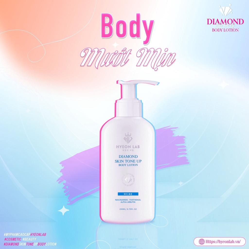 GIẢM 20% Kem Dưỡng Trắng Da Toàn Thân Diamond Skin Tone Up Body Lotion, BODY TRẮNG DA, KHÔNG BẾT RÍT