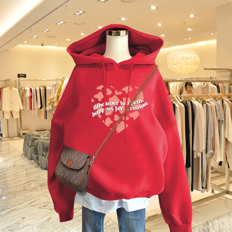 Áo Hoodie Nữ HappyFamily Màu Xanh Rêu Hot Trend In Hình Trái Tim Ấm Áp Xinh Xắn Chất Nỉ Da Cá 100 Cao Cấp