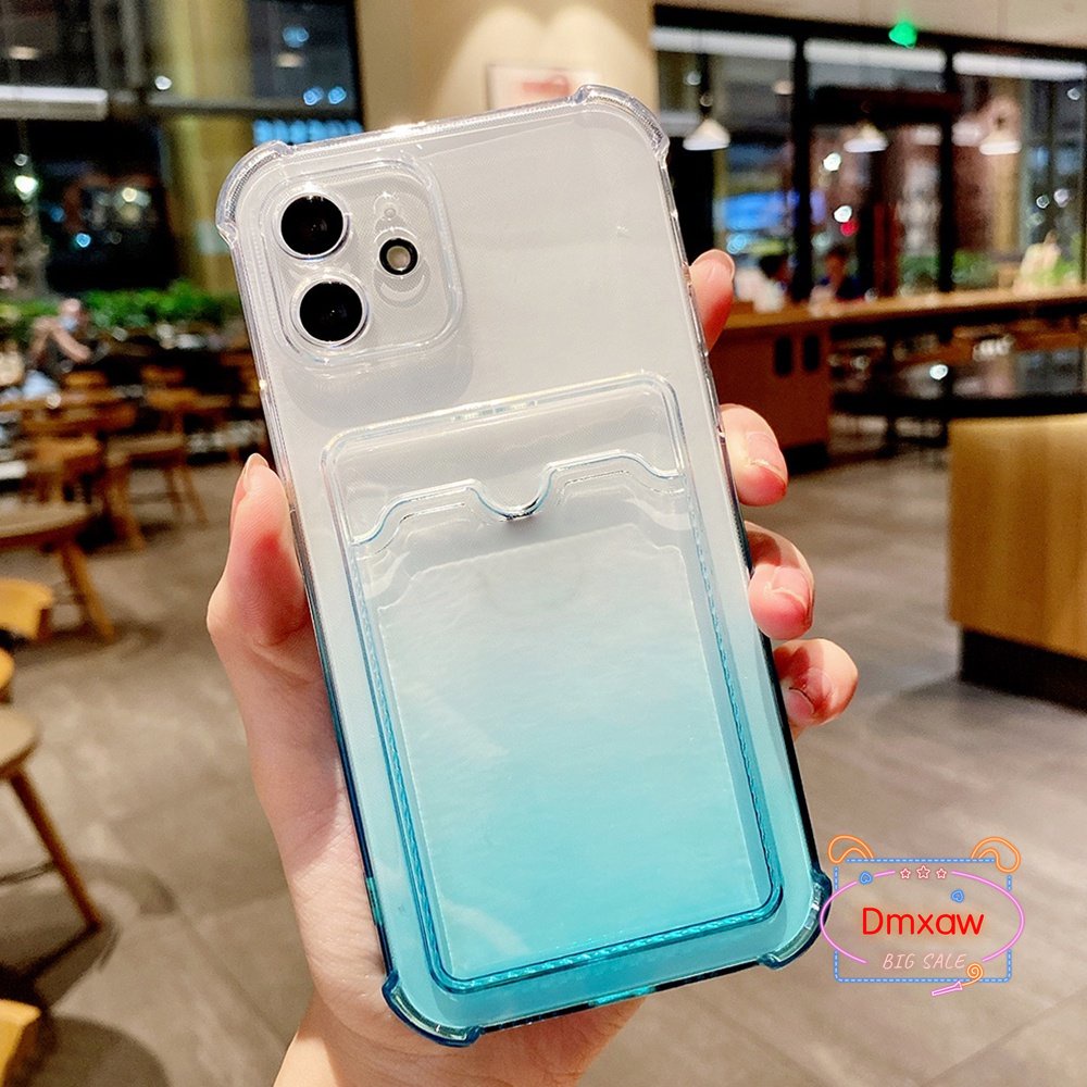 Ốp Điện Thoại Dẻo Màu Gradient Kèm Ngăn Đựng Thẻ Cho Samsung Galaxy Note 20 Ultra 10 Plus 10 + Note 9 8 A82 A10S M01S