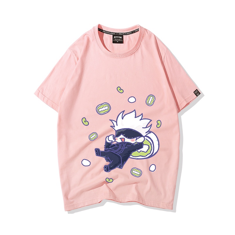 Áo Thun Nữ Tay Lỡ HappyFamily  Form Rộng In Hình Gojo Satoru Đáng Yêu Cotton 100 Cao Cấp