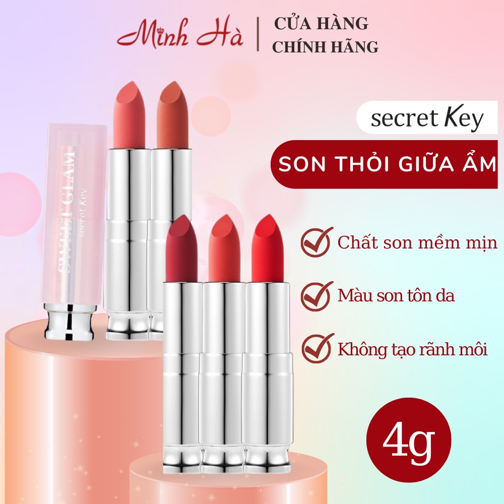 Son lì Secret Key Sweet Glam The Fit Lipstick 3.4g giữ ẩm và giúp môi rạng rỡ
