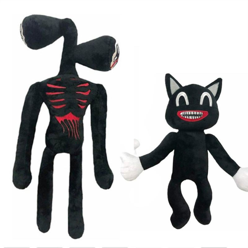 40cm Anime Còi Đầu Sang Trọng Đồ Chơi Mềm Đáng Sợ Sirenhead Búp Bê Nhồi Bông Động Vật Mèo Đen Peluches Đồ Chơi Cho Trẻ Em