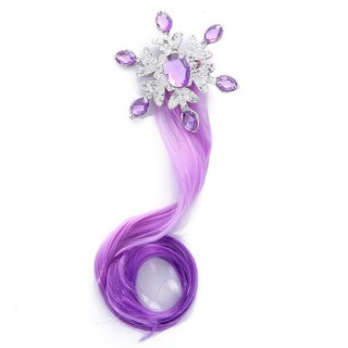 Kẹp Tóc Bé Gái - Kẹp Bông Tuyết Elsa Gắn Tóc Giả Xoăn HaminStore