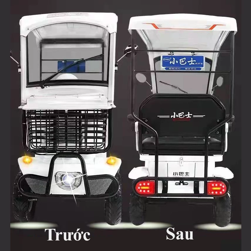 Xe điện 4 bánh mái che mini bus FUKO, Mẫu xe bus 2 hàng 2024,Thương hiệu nhật bản, động cơ 1200w