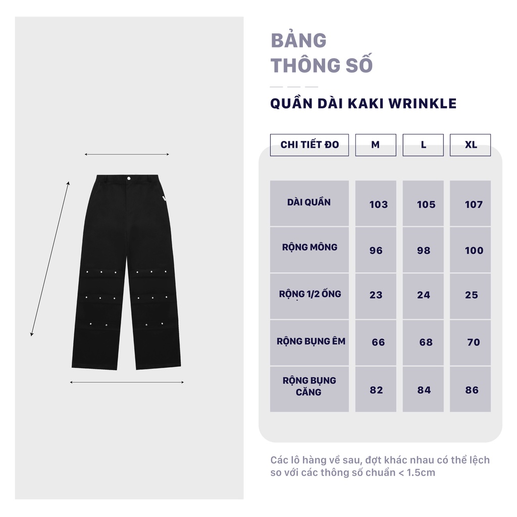 Quần ống rộng local brand Wrinkle City Cycle chất kaki unisex form suông nam nữ oversize