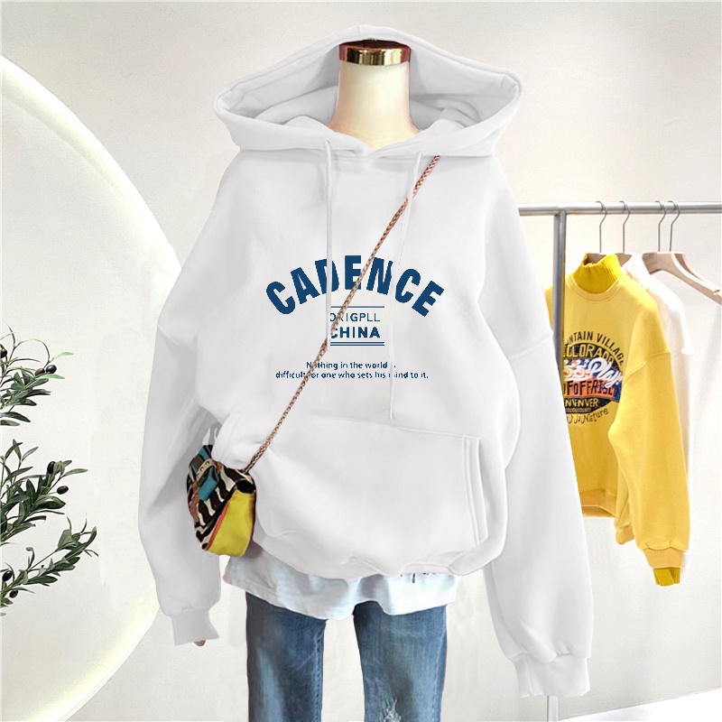Mẫu Hoodie Nữ HappyFamily Xanh Rêu Hot Trend In Chữ Xinh Xắn CADENCE Chất Nỉ Da Cá Cotton 100 Cao Cấp