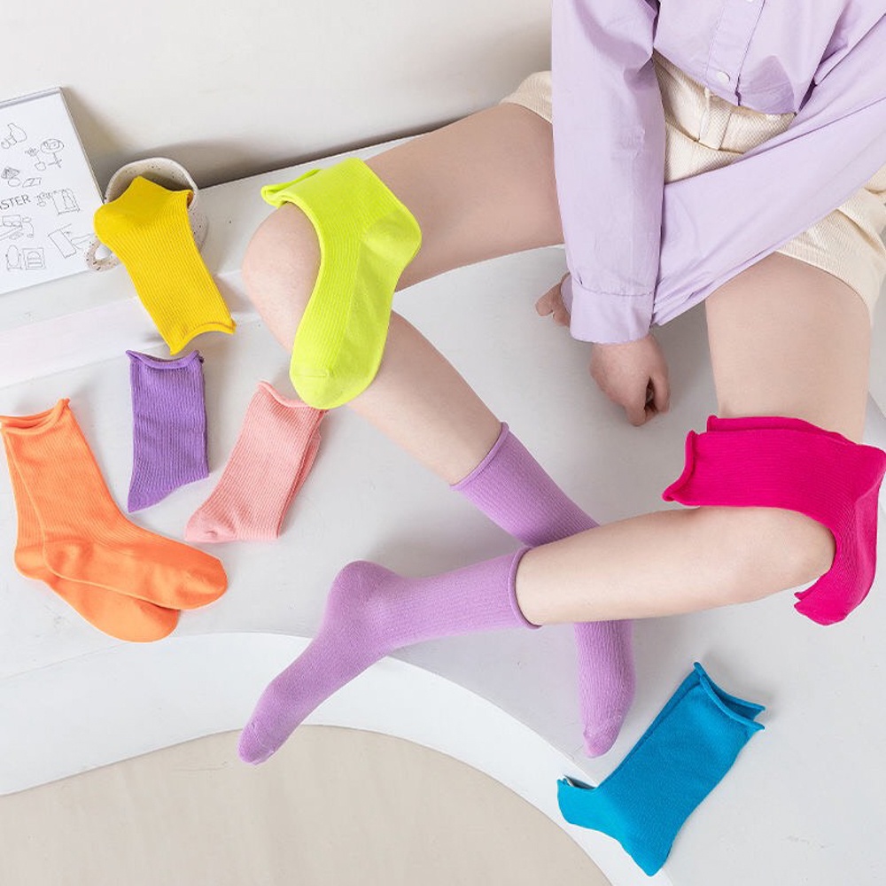 Tất vớ cổ cao nam nữ chất liệu cotton, phong cách Hàn Quốc trẻ trung - Ekiu Shop
