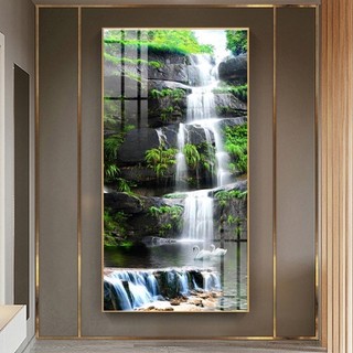 Tranh Treo Tường Dành Cho Người Mệnh Thủy - Phong Cảnh Thác Nước - Tranh Laminate Tráng Gương
