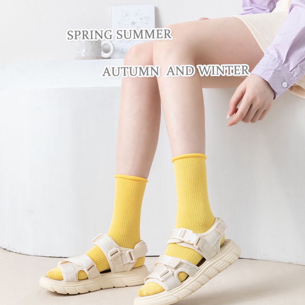 Tất vớ cổ cao nam nữ chất liệu cotton, phong cách Hàn Quốc trẻ trung - Ekiu Shop