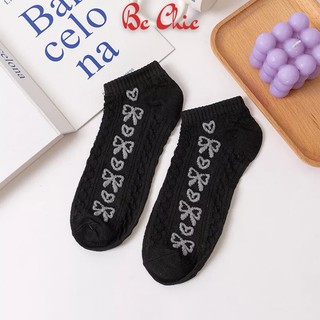 TẤT NỮ, TẤT CỔ NGẮN HÌNH NƠ KẾT HỢP HÌNH TRÁI TIM KUTE T779 BC_CHIC LINGERIE