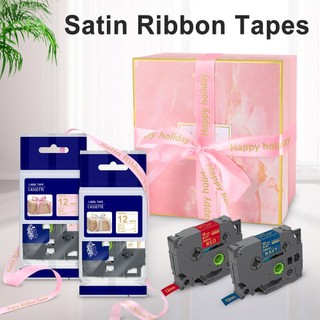 Cuộn Dây Ruy Băng Satin 12mm Không Dính In Chữ tze R231 RE34 R234 RW34 RE31 TZe231 TZ231