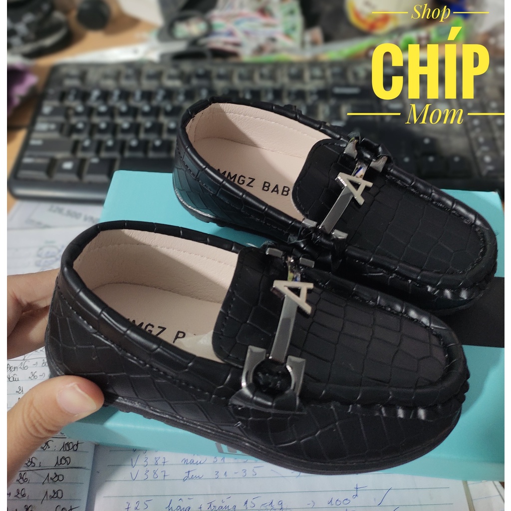 giày lười MOCA  có size đại cho bé dễ đi da PU mềm êm chân đế chống trượt thời trang mẫu mới nhất nắm MG baby V791