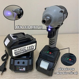 Máy Siết Bulong Hitachi 199V - không chổi than, pin khủng 10cell, lõi đồng 100% đầu 1/2 in