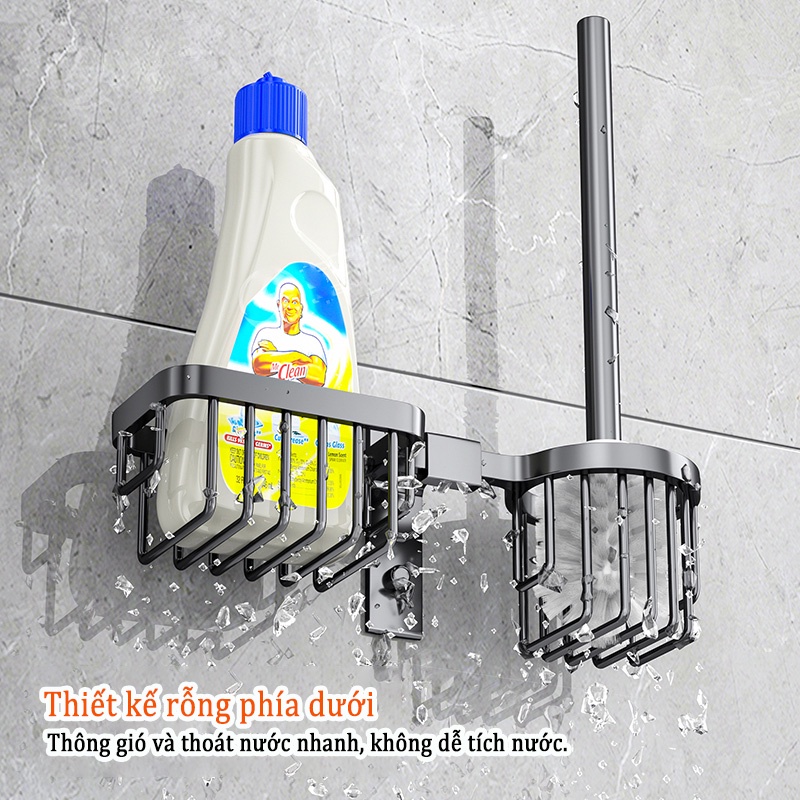 Ảnh Giá đỡ bàn chải vệ sinh toilet MEIDOO bằng kim loại đa năng tiện dụng không cần khoan dễ lắp đặt 2