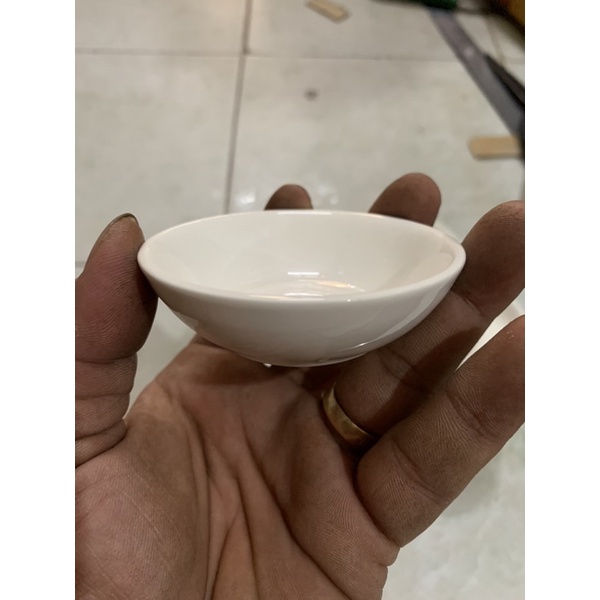 lốc 10 Chén Sứ Nhỏ Tráng Men Trắng Đựng Nước Chấm , Muối Tiêu Kích Thước Miệng 7,5cm Cao 2cm