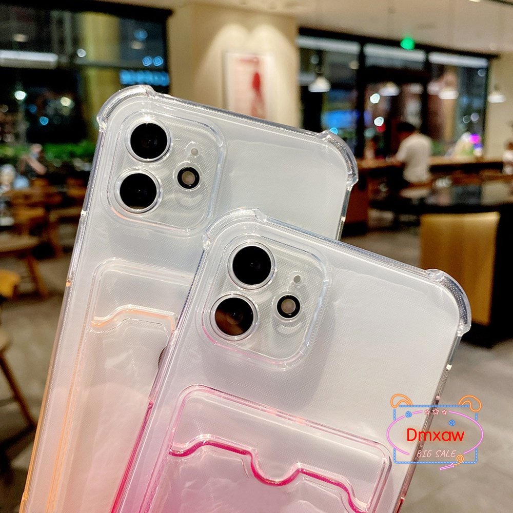 Ốp Điện Thoại Dẻo Màu Gradient Kèm Ngăn Đựng Thẻ Cho Samsung Galaxy Note 20 Ultra 10 Plus 10 + Note 9 8 A82 A10S M01S